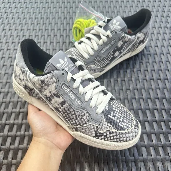 Adidas Continential 80 Grey Snakeskin Men's Athletic Shoes EH0169 Size 5.5
