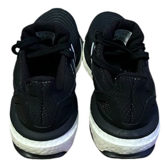 Adidas Energy Boost Black and White Athletic Shoes with Sock-Like Collar