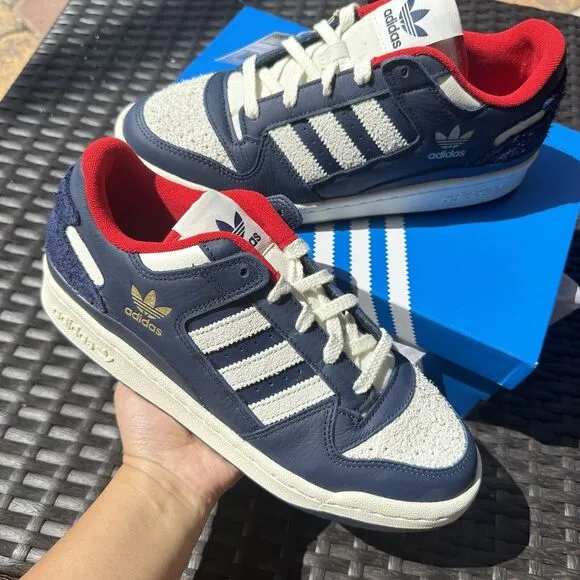 Adidas Forum Low CL Night Indigo Scarlet Men's Athletic Shoes IG8700