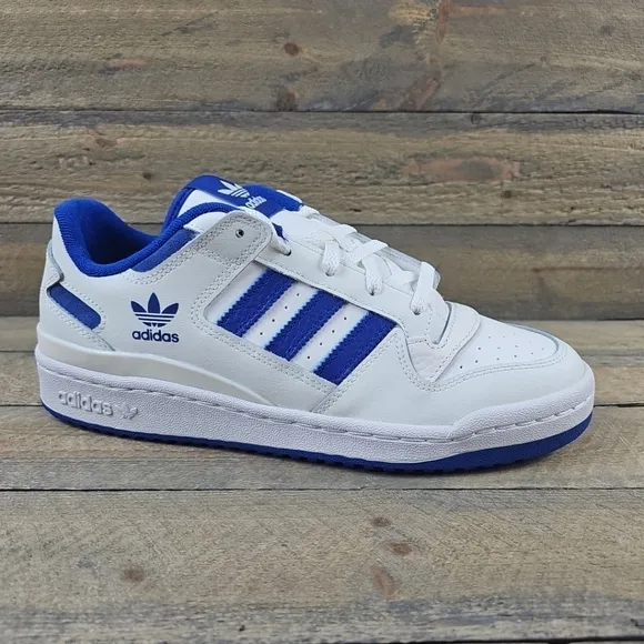 adidas Men's Originals Forum Low CL Shoes Core White/Royal Blue