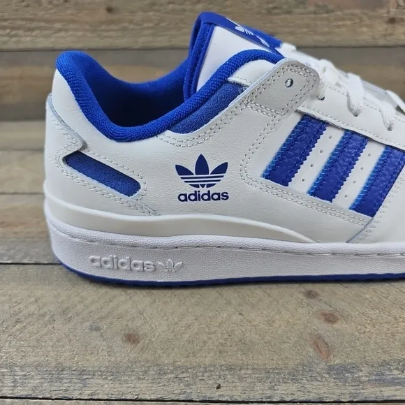 adidas Men's Originals Forum Low CL Shoes Core White/Royal Blue