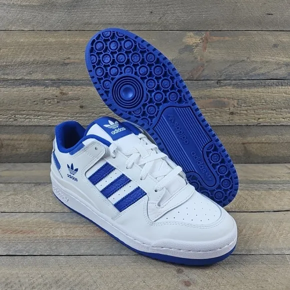 adidas Men's Originals Forum Low CL Shoes Core White/Royal Blue