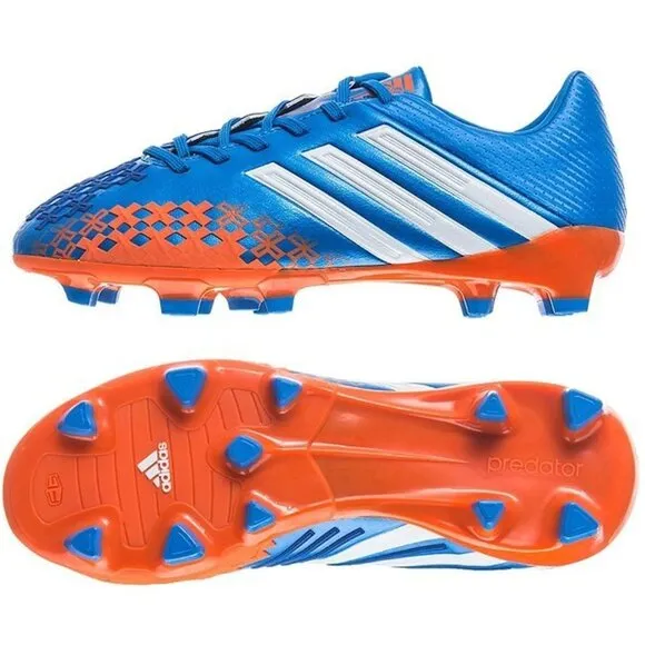 Adidas Mens Size 4.5 Blue Orange Predator LZ TRX FG Soccer Cleats Athletic Shoes