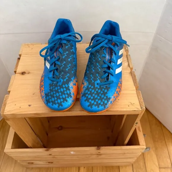 Adidas Mens Size 4.5 Blue Orange Predator LZ TRX FG Soccer Cleats Athletic Shoes