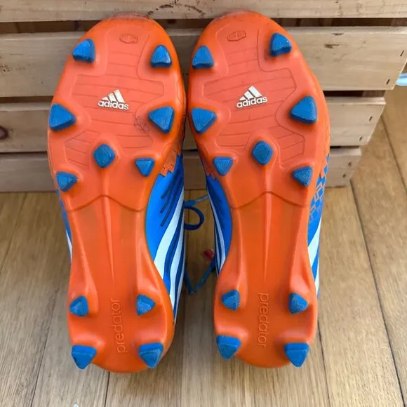 Adidas Mens Size 4.5 Blue Orange Predator LZ TRX FG Soccer Cleats Athletic Shoes