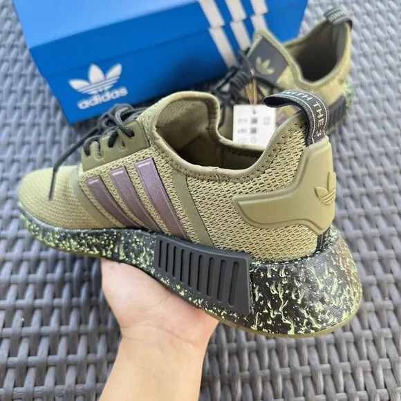 Adidas NMD_R1 Men's Athletic Shoes Focus Olive Black ID5756 Size 7