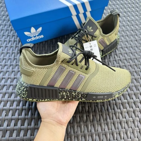 Adidas NMD_R1 Men's Athletic Shoes Focus Olive Black ID5756 Size 7