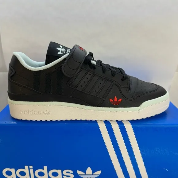 Adidas Originals Forum Low Black Leather Athletic Shoes HQ4536 Men’s Size 11