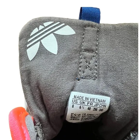 Adidas Originals size 8 Jeremy Scott Gray Floral Slip-On High Top Sneakers