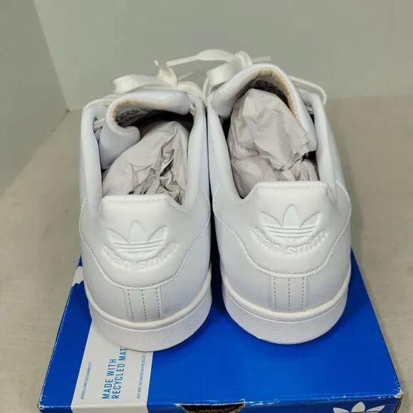 Adidas Shoes Size 8.5 Womens Stan Smith All White Leather Tennis Sneakers Q47225