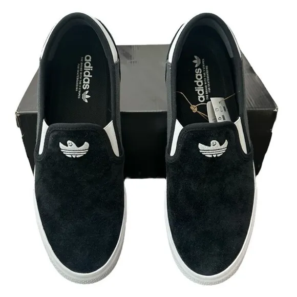Adidas Skateboarding Shoes Sneakers Black and White Slip-On Men’s Size Size 11.5