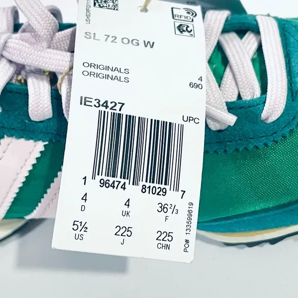 Adidas SL 72 in green, women’s size 6.5 - retro trainer