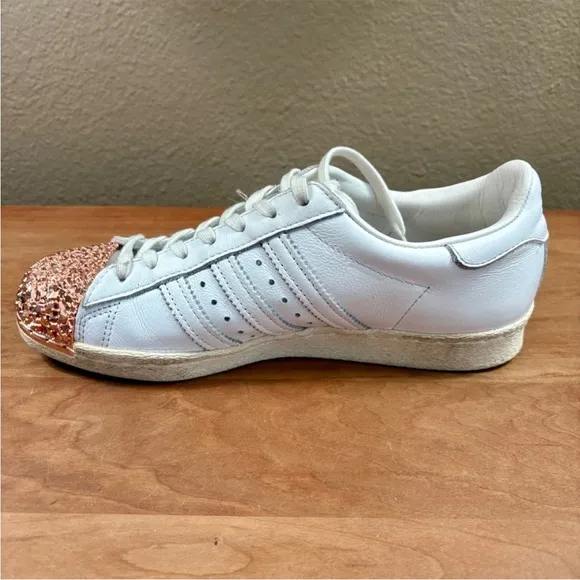 Adidas Superstar 80s 3D Metal Rose Gold Toe Trainer Sneakers, Womens size 7.5