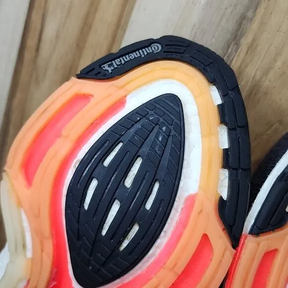 ADIDAS ULTRA BOOST 21 BLACK/ORANGE CANVAS SNEAKERS MENS SIZE 8.5 🔥👌 HEAT GUC