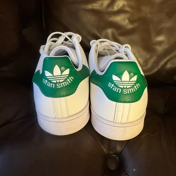 Adidas White and Green Low-Top Athletic Sneakers