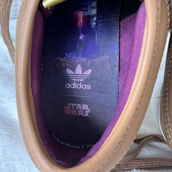 Adidas Mens Brown Lace Up Star Wars Nizza Platform Sneakers Shoes Size 6.5