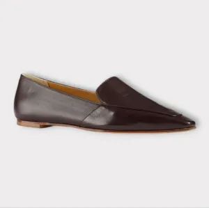 Aeyde Aurora Brown Leather Loafer Flats