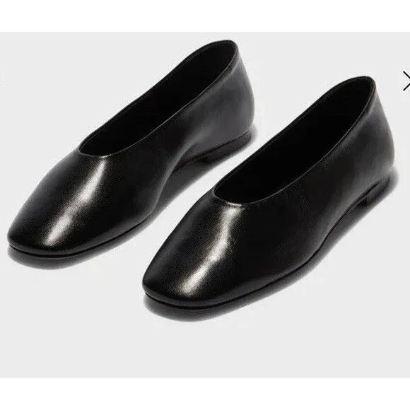 Aeyde Kristen Ballet Flats 39EU/US8 Black Leather Made in Italy