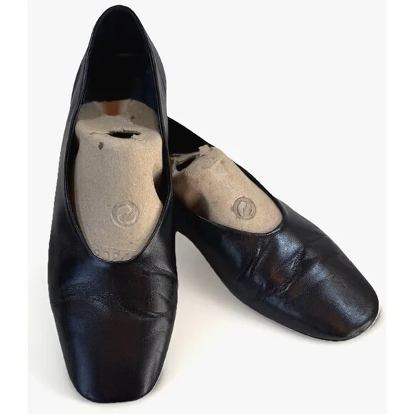 Aeyde Kristen Ballet Flats 39EU/US8 Black Leather Made in Italy
