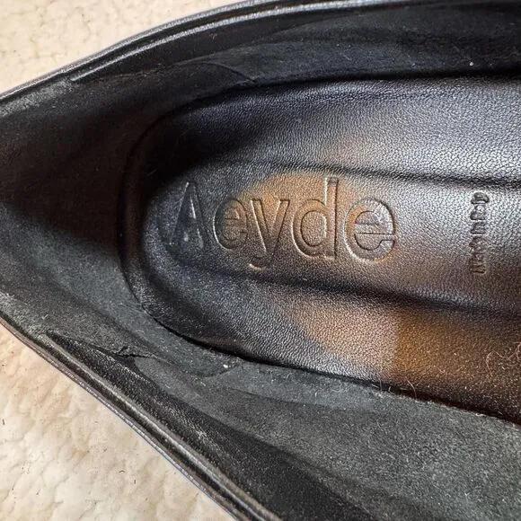 Aeyde Kristen Ballet Flats 39EU/US8 Black Leather Made in Italy