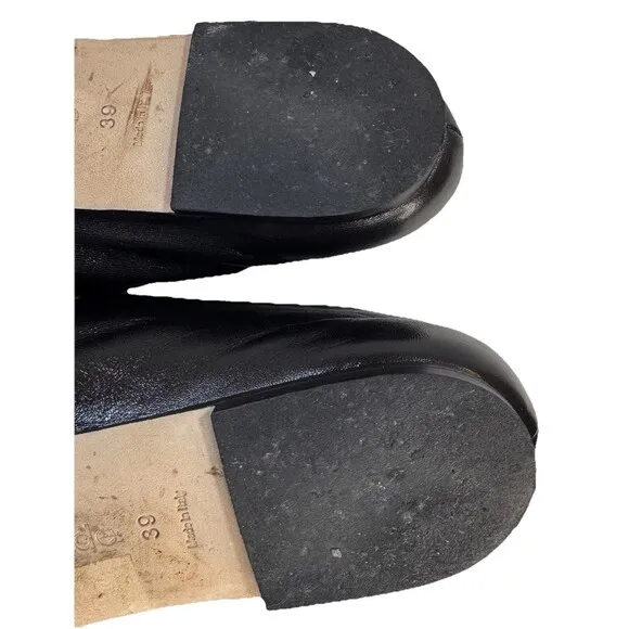 Aeyde Kristen Ballet Flats 39EU/US8 Black Leather Made in Italy