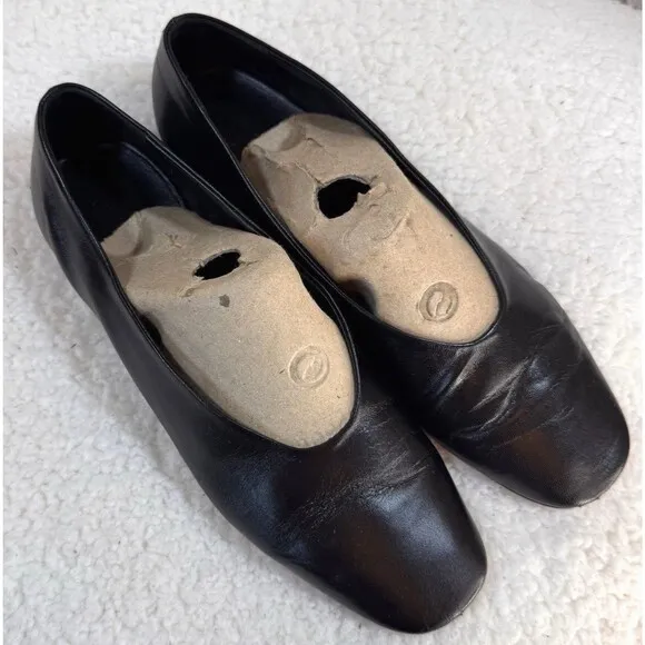 Aeyde Kristen Ballet Flats 39EU/US8 Black Leather Made in Italy