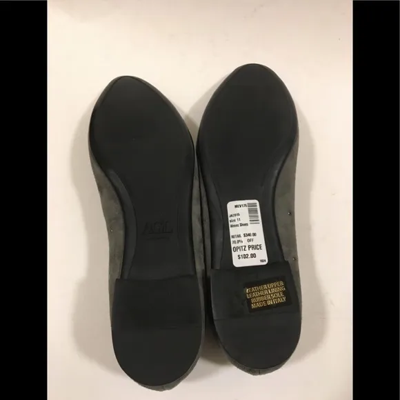AGL Attilio Giusti Leombroni Black Grommet Flats