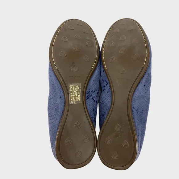 AGL Attilio Giusti Leombruni Blue Leather Driving Moccasins Size 38