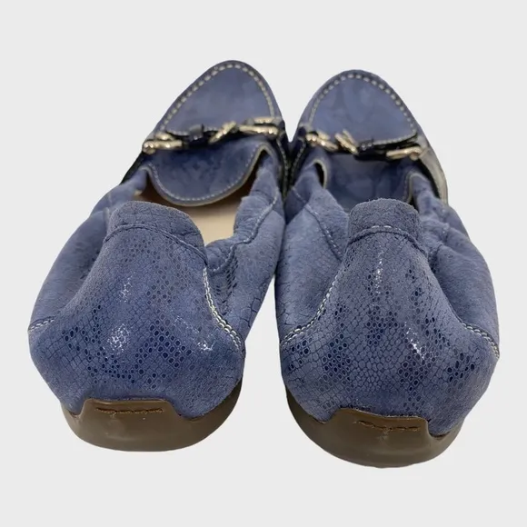AGL Attilio Giusti Leombruni Blue Leather Driving Moccasins Size 38