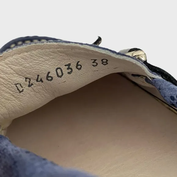 AGL Attilio Giusti Leombruni Blue Leather Driving Moccasins Size 38