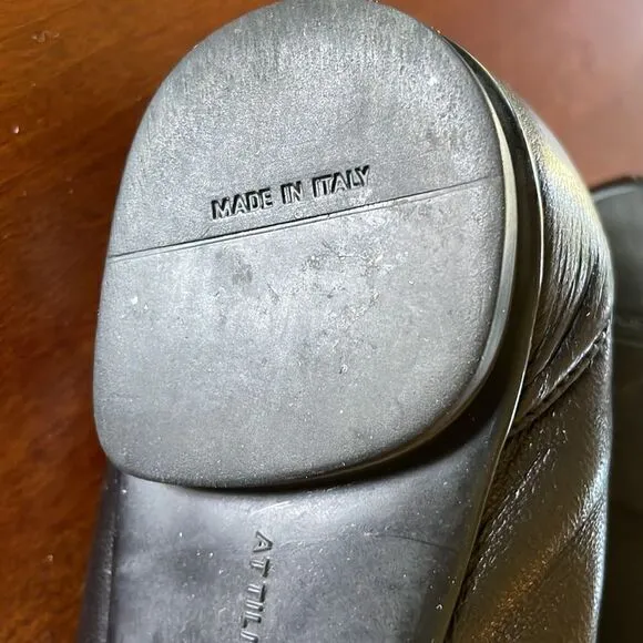 AGL Black Patent, Leather &amp; Bronze Flats - 37