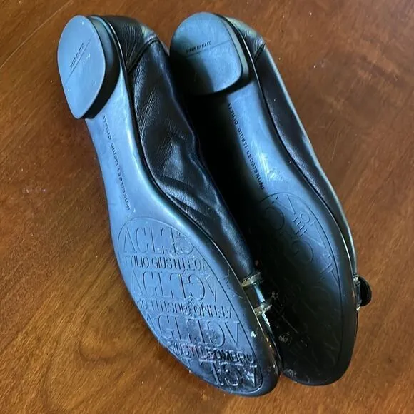 AGL Black Patent, Leather &amp; Bronze Flats - 37