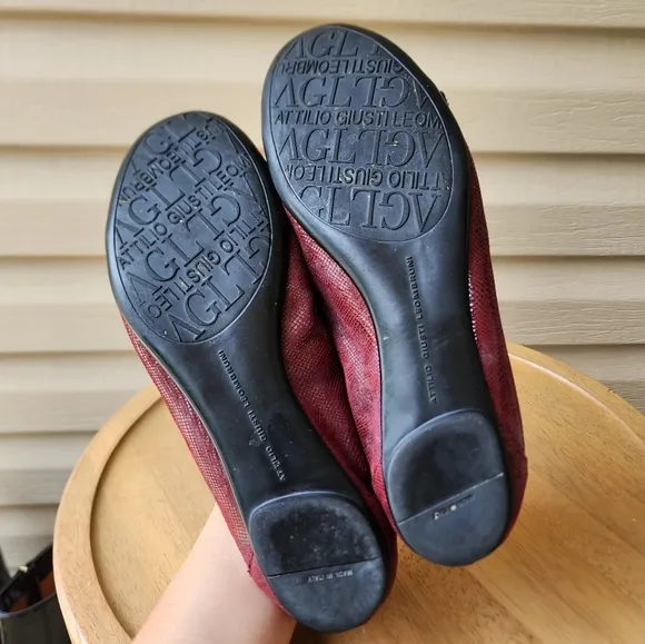 AGL burgundy flats size 40.5