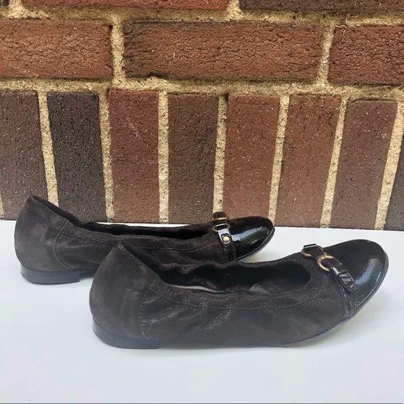 AGL Captoe Leather buckle Ballerina Flats Size 37
