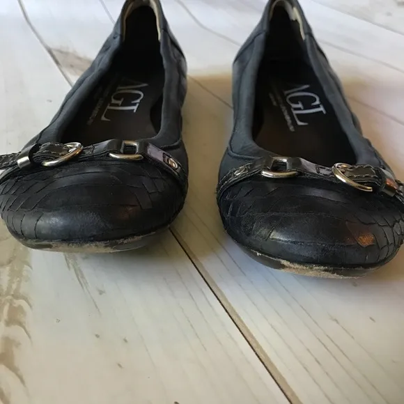 AGL Dark Blue Cap Toe Flats