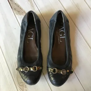 AGL Dark Blue Cap Toe Flats