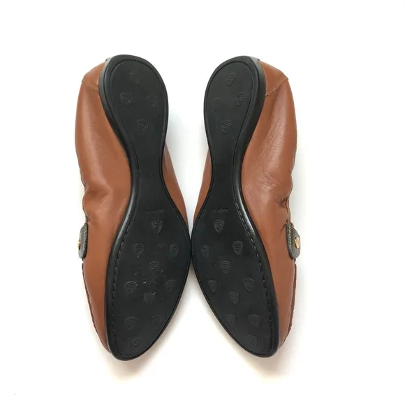AGL Italian Brown Leather Loafer Flats