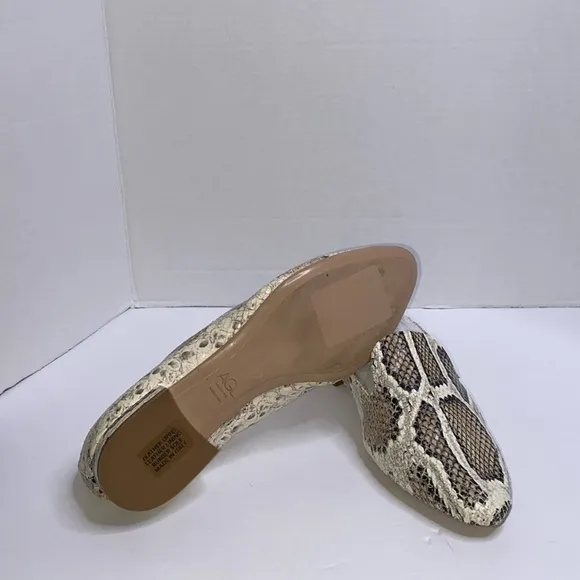 AGL Leather Snakeskin Flats Size US 7.5 EU 38