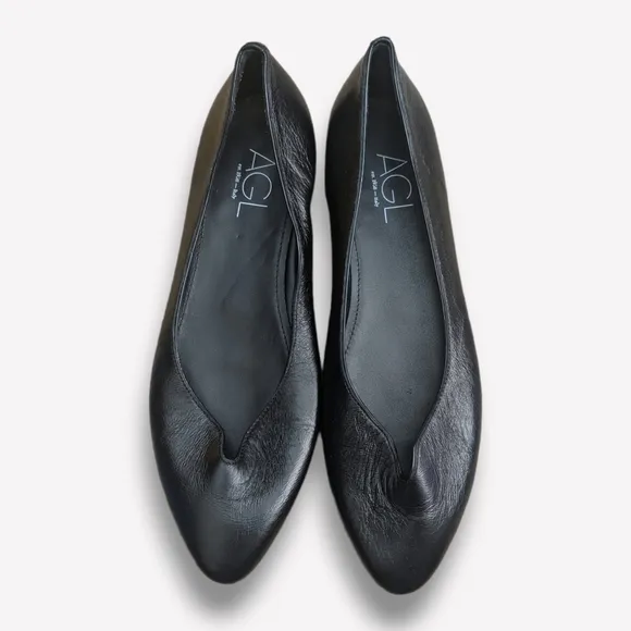 AGL Mimosa Black Ballet Flats, 41.5