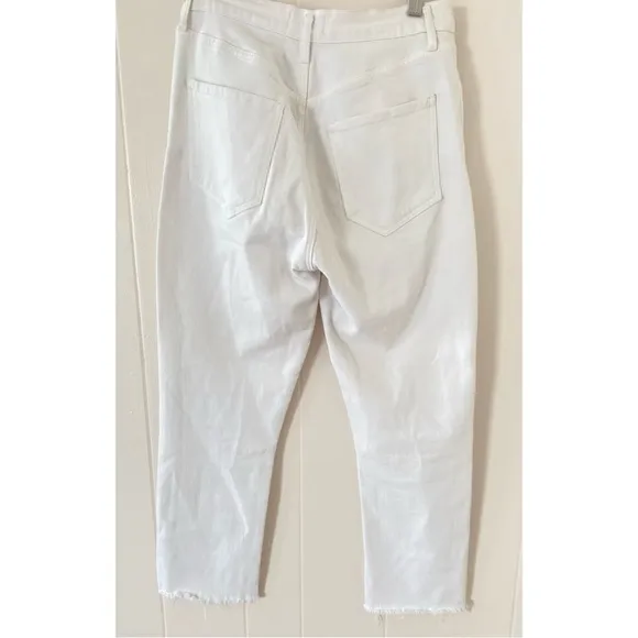 Agolde Riley Crop High-Rise Straight Jeans in Sour Cream Size 28 Gently Used