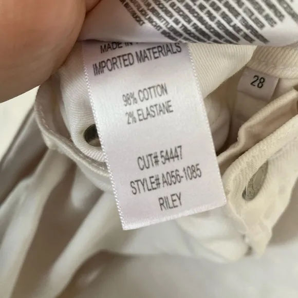 Agolde Riley Crop High-Rise Straight Jeans in Sour Cream Size 28 Gently Used