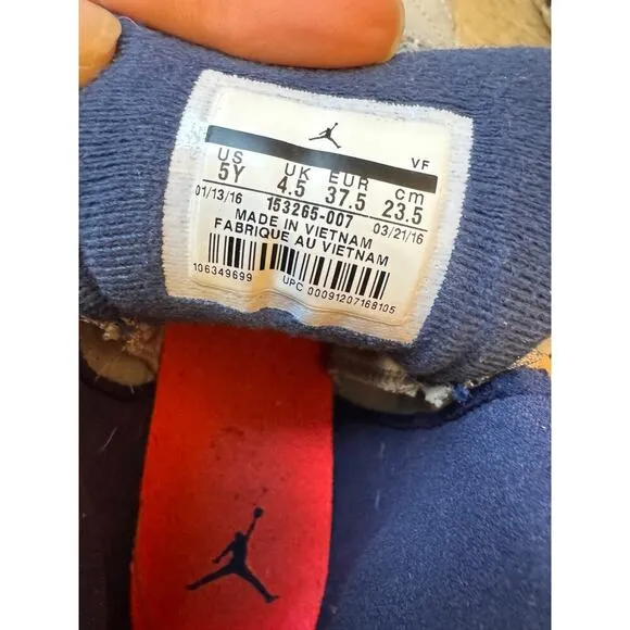 Air Jordan 12 Retro &quot;Wolf Grey/University Blue&quot; GS Sneakers - Size 5Y