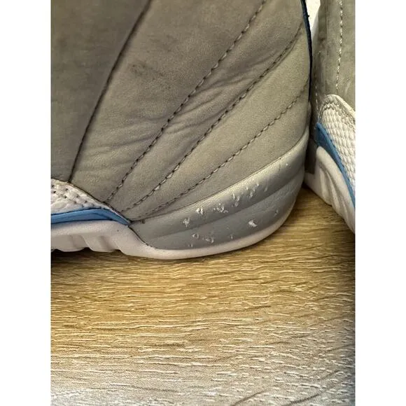 Air Jordan 12 Retro &quot;Wolf Grey/University Blue&quot; GS Sneakers - Size 5Y