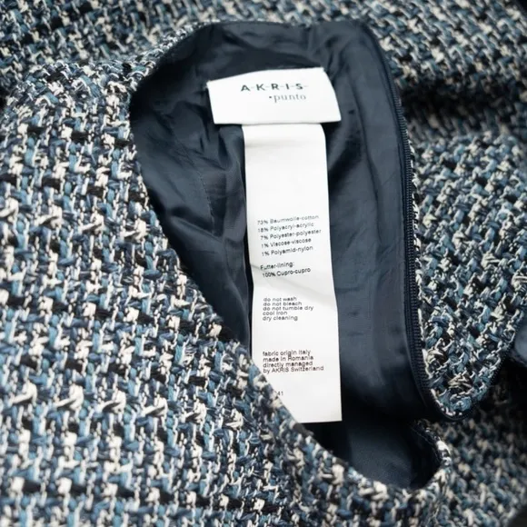 Akris Punto. Sleeveless Denim Tweed Shift Dress.