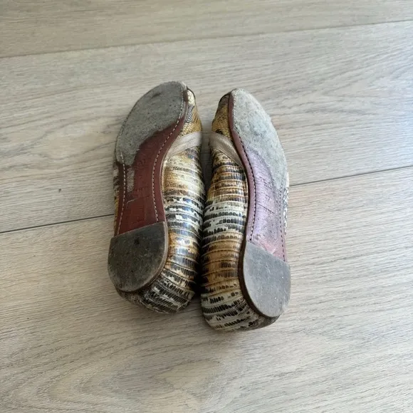 Alaia Snake Embossed Bow Tie Leather Flats 37