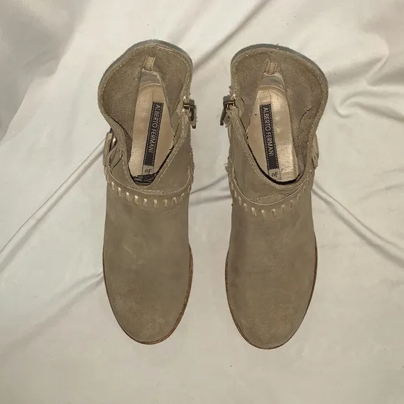 ALBERTO FERMANI Sofia Suede Harness Ankle Boots - Naturally distressed