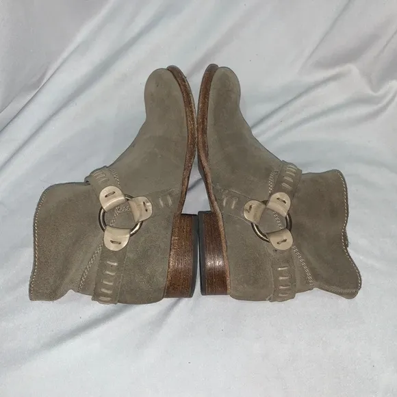 ALBERTO FERMANI Sofia Suede Harness Ankle Boots - Naturally distressed