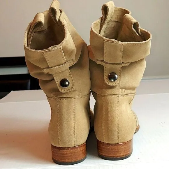 Alberto Fermani Tan Suede Slouchy Ankle Boots Sz EUR 39 / US 8-8.5