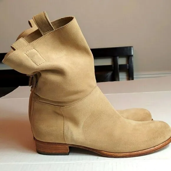 Alberto Fermani Tan Suede Slouchy Ankle Boots Sz EUR 39 / US 8-8.5