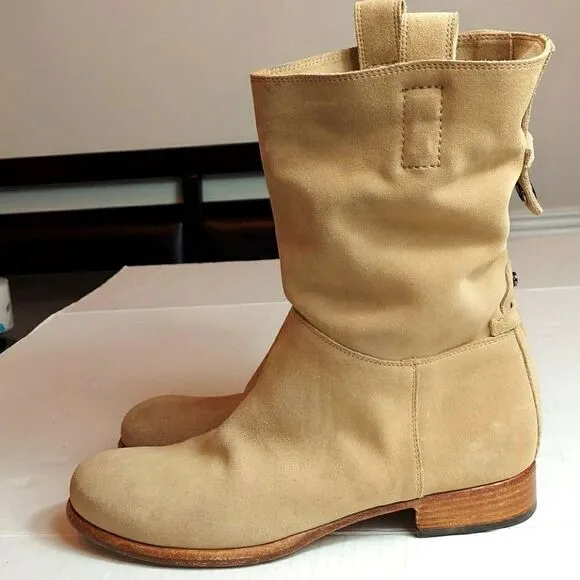 Alberto Fermani Tan Suede Slouchy Ankle Boots Sz EUR 39 / US 8-8.5